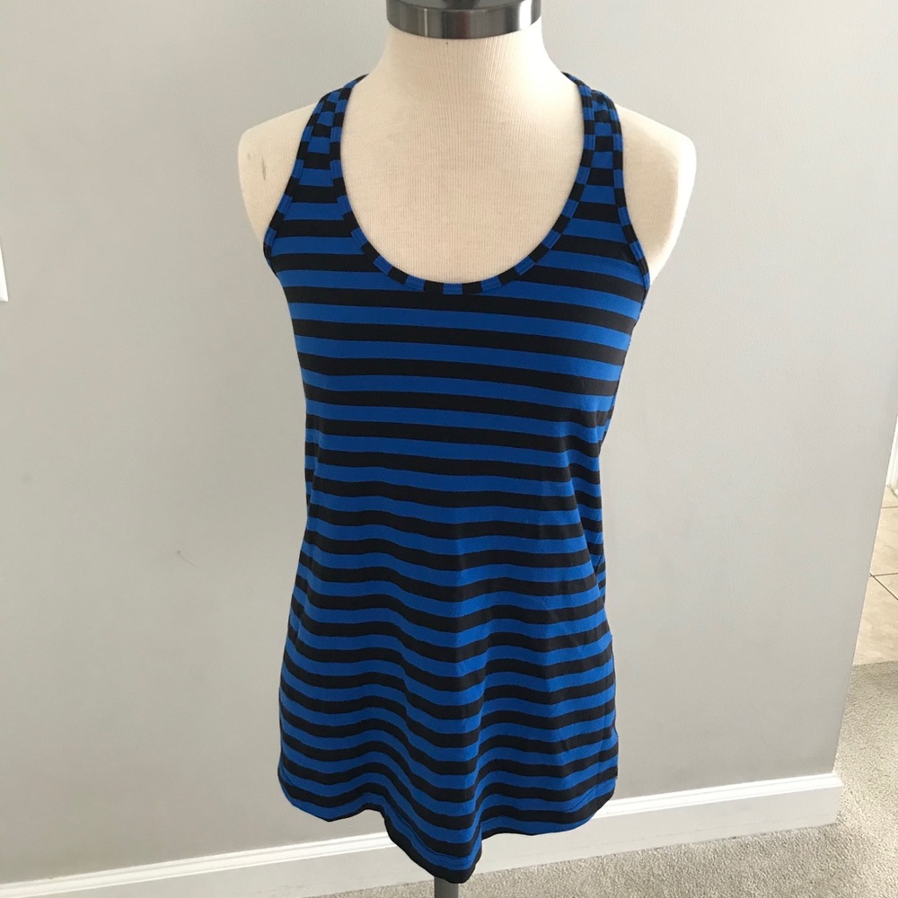 Lululemon black and blue racer-back tank